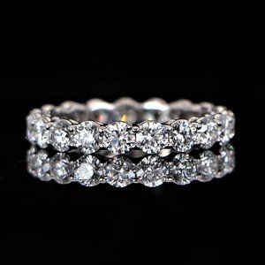 19282 Hearts On Fire 18K White Gold Round Diamond 2.60ct Wedding Ring Band 6.25